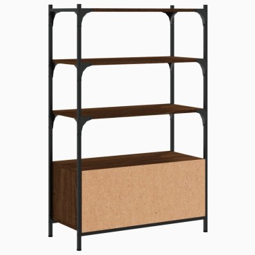 vidaXL Βιβλιοθήκη 3 Επιπέδων Καφέ Δρυς 70x30x109,5cm Επεξεργ. Ξύλο 1 τεμ.