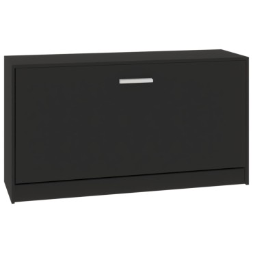 vidaXL Παπουτσοθήκη Μαύρη 80x24x45cm από Επεξεργασμένο Ξύλο