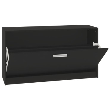 vidaXL Παπουτσοθήκη Μαύρη 80x24x45cm από Επεξεργασμένο Ξύλο