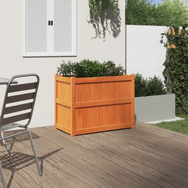 vidaXL Ζαρντινιέρα Καφέ Κεριού 90 x 50 x 70 εκ. από Μασίφ Ξύλο Πεύκου