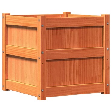 vidaXL Ζαρντινιέρα Καφέ Κεριού 50 x 50 x 50 εκ. από Μασίφ Ξύλο Πεύκου