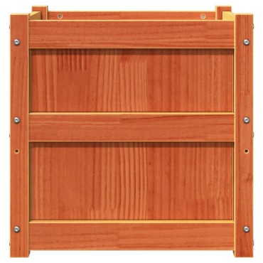 vidaXL Ζαρντινιέρα Καφέ Κεριού 50 x 50 x 50 εκ. από Μασίφ Ξύλο Πεύκου