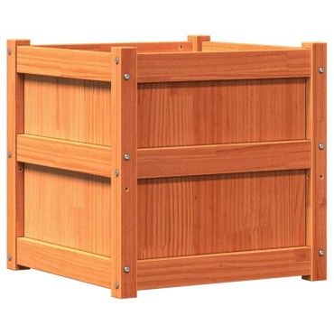 vidaXL Ζαρντινιέρα Καφέ Κεριού 50 x 50 x 50 εκ. από Μασίφ Ξύλο Πεύκου
