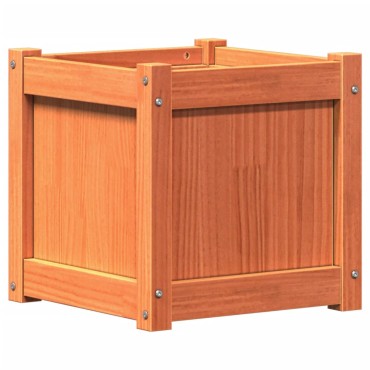 vidaXL Ζαρντινιέρα Καφέ Κεριού 40 x 40 x 40 εκ. από Μασίφ Ξύλο Πεύκου