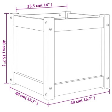 vidaXL Ζαρντινιέρα Καφέ Κεριού 40 x 40 x 40 εκ. από Μασίφ Ξύλο Πεύκου
