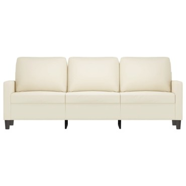vidaXL Καναπές Τριθέσιος Κρεμ Βελούδινος 198x77x80cm 1 τεμ.
