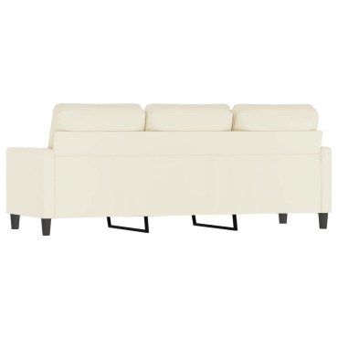 vidaXL Καναπές Τριθέσιος Κρεμ Βελούδινος 198x77x80cm 1 τεμ.