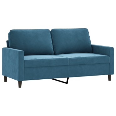 vidaXL Καναπές Διθέσιος Μπλε Βελούδινος 158x77x80cm 1 τεμ.