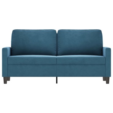 vidaXL Καναπές Διθέσιος Μπλε Βελούδινος 158x77x80cm 1 τεμ.