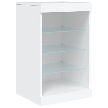 vidaXL Μπουφές με Φώτα LED Λευκός 162x37x67cm 1 τεμ.