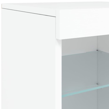 vidaXL Μπουφές με Φώτα LED Λευκός 162x37x67cm 1 τεμ.