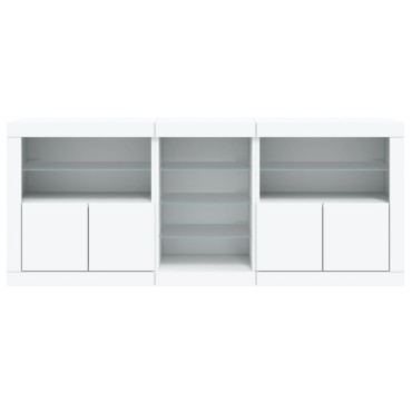 vidaXL Μπουφές με Φώτα LED Λευκός 162x37x67cm 1 τεμ.