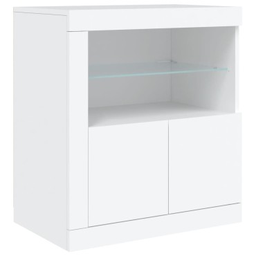 vidaXL Μπουφές με Φώτα LED Λευκός 162x37x67cm 1 τεμ.