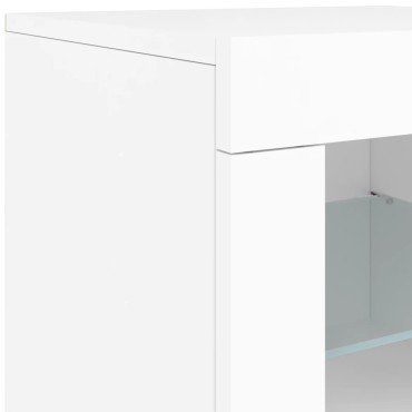 vidaXL Μπουφές με Φώτα LED Λευκός 162x37x67cm 1 τεμ.