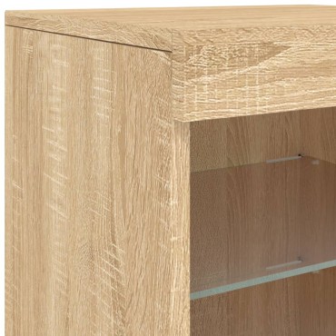 vidaXL Ντουλάπι με LED Sonoma Δρυς 162x37x67cm 1 τεμ.