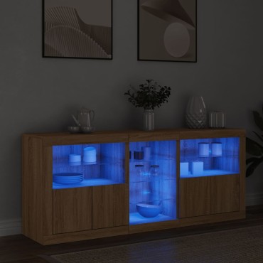 vidaXL Ντουλάπι με LED Sonoma Δρυς 162x37x67cm 1 τεμ.