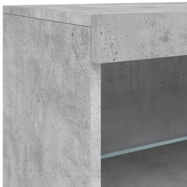 vidaXL Ντουλάπι με LED Γκρι Σκυροδέματος 181,5x37x67cm 1 τεμ.