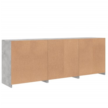 vidaXL Ντουλάπι με LED Γκρι Σκυροδέματος 181,5x37x67cm 1 τεμ.