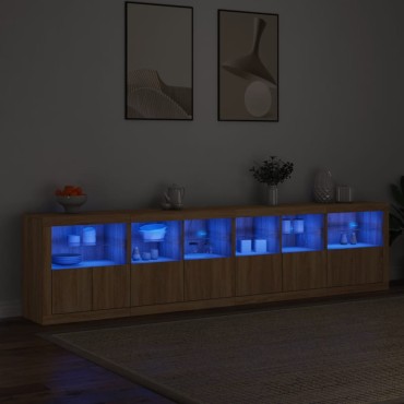 vidaXL Μπουφές με LED Sonoma Δρυς 283x37x67cm 1 τεμ.