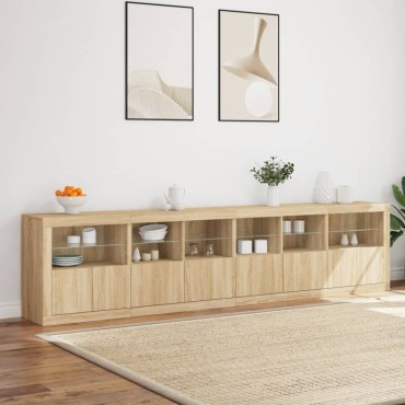 vidaXL Μπουφές με LED Sonoma Δρυς 283x37x67cm 1 τεμ.