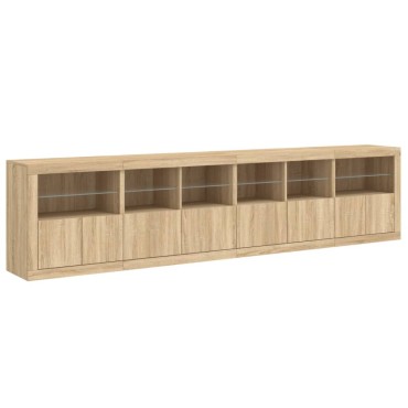 vidaXL Μπουφές με LED Sonoma Δρυς 283x37x67cm 1 τεμ.