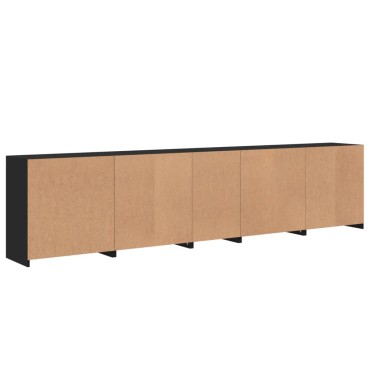vidaXL Μπουφές με LED Μαύρος 283x37x67cm 1 τεμ.