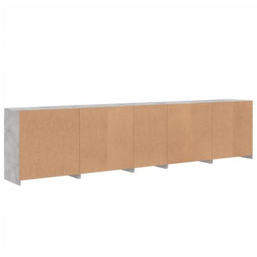 vidaXL Μπουφές με LED Γκρι Σκυροδέματος 283x37x67cm 1 τεμ.