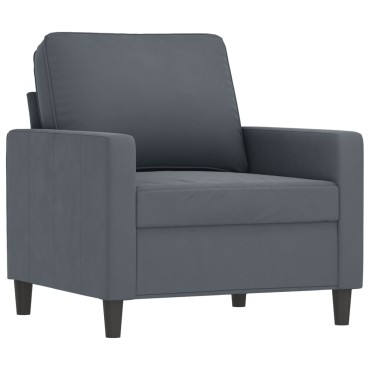 vidaXL Πολυθρόνα Σκούρο Γκρι Βελούδινη 78x77x80cm 1 τεμ. Γωνιακός