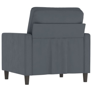 vidaXL Πολυθρόνα Σκούρο Γκρι Βελούδινη 78x77x80cm 1 τεμ. Γωνιακός