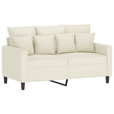 vidaXL Καναπές Διθέσιος Κρεμ Βελούδινος 138x77x80cm 1 τεμ.