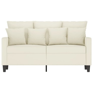vidaXL Καναπές Διθέσιος Κρεμ Βελούδινος 138x77x80cm 1 τεμ.