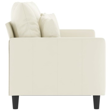 vidaXL Καναπές Διθέσιος Κρεμ Βελούδινος 138x77x80cm 1 τεμ.
