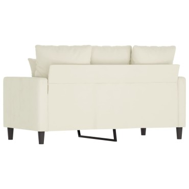 vidaXL Καναπές Διθέσιος Κρεμ Βελούδινος 138x77x80cm 1 τεμ.