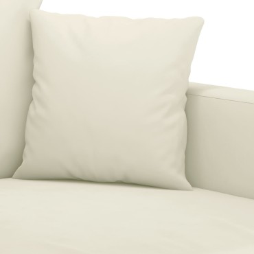 vidaXL Καναπές Διθέσιος Κρεμ Βελούδινος 138x77x80cm 1 τεμ.