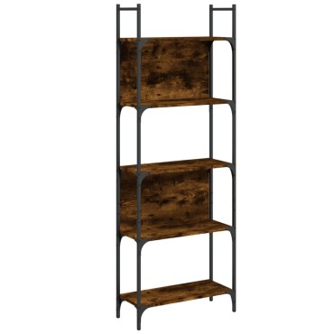 vidaXL Βιβλιοθήκη 5 Επιπέδων Καπν. Δρυς 60,5x24x166,5cm Επεξεργ. Ξύλο 1 τεμ.
