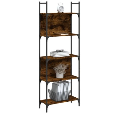 vidaXL Βιβλιοθήκη 5 Επιπέδων Καπν. Δρυς 60,5x24x166,5cm Επεξεργ. Ξύλο 1 τεμ.