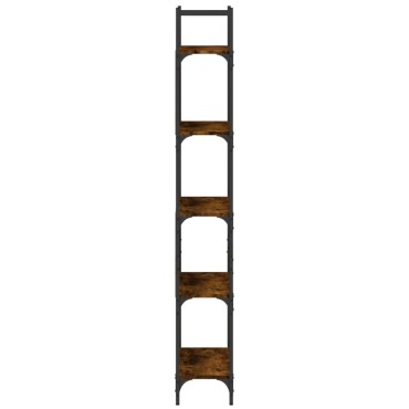 vidaXL Βιβλιοθήκη 5 Επιπέδων Καπν. Δρυς 60,5x24x166,5cm Επεξεργ. Ξύλο 1 τεμ.
