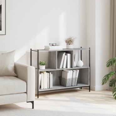 vidaXL Βιβλιοθήκη Γκρι Sonoma 102x28x77,5cm από Επεξεργασμένο Ξύλο 1 τεμ.