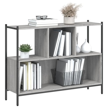 vidaXL Βιβλιοθήκη Γκρι Sonoma 102x28x77,5cm από Επεξεργασμένο Ξύλο 1 τεμ.