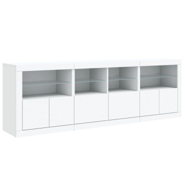 vidaXL Μπουφές με Φώτα LED Λευκός 202x37x67cm 1 τεμ.