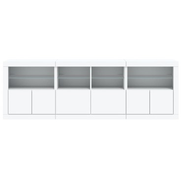 vidaXL Μπουφές με Φώτα LED Λευκός 202x37x67cm 1 τεμ.