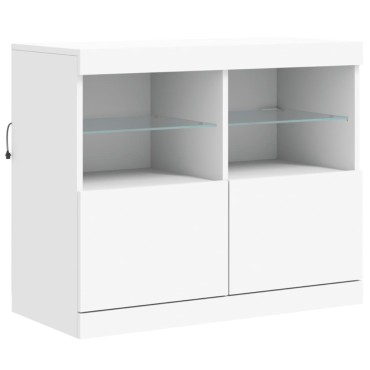 vidaXL Μπουφές με Φώτα LED Λευκός 283x37x67cm 1 τεμ.