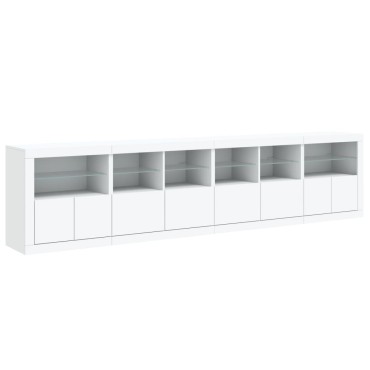 vidaXL Μπουφές με Φώτα LED Λευκός 283x37x67cm 1 τεμ.