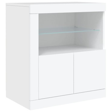 vidaXL Μπουφές με Φώτα LED Λευκός 283x37x67cm 1 τεμ.