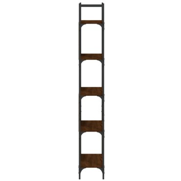 vidaXL Βιβλιοθήκη 5 Επιπέδων Καφέ Δρυς 60,5x24x166,5cm Επεξεργ. Ξύλο 1 τεμ.