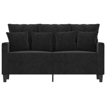 vidaXL Καναπές Διθέσιος Μαύρο Βελούδινος 138x77x80cm 1 τεμ.