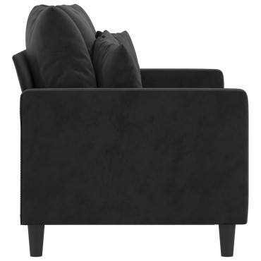 vidaXL Καναπές Διθέσιος Μαύρο Βελούδινος 138x77x80cm 1 τεμ.