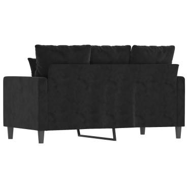 vidaXL Καναπές Διθέσιος Μαύρο Βελούδινος 138x77x80cm 1 τεμ.