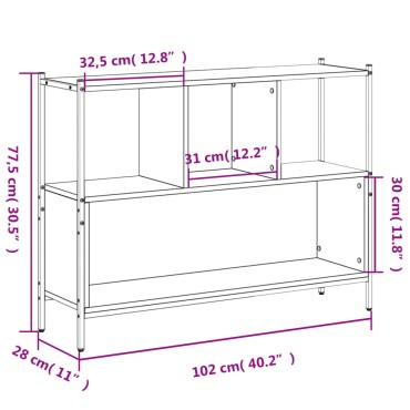 vidaXL Βιβλιοθήκη Καπνιστή Δρυς 102x28x77,5cm από Επεξεργασμένο Ξύλο 1 τεμ.