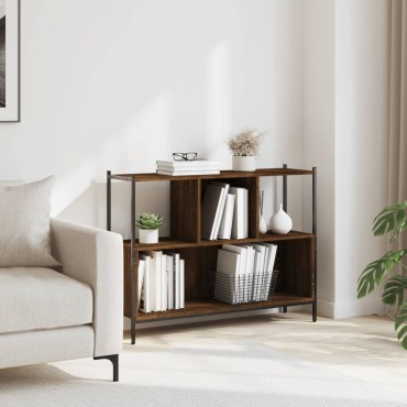 vidaXL Βιβλιοθήκη Καφέ Δρυς 102x28x77,5cm από Επεξεργασμένο Ξύλο 1 τεμ.